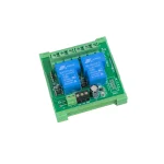 2-kanals 12V rel�modul monteret p� DIN-skinne