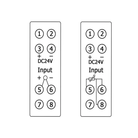 Diagram over tilslutningsklemmer p� PT100 transmitter