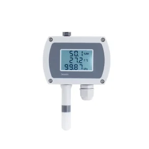 Temperatur- og fugtm�ler med LCD-display der viser %RH, temperatur og kPa