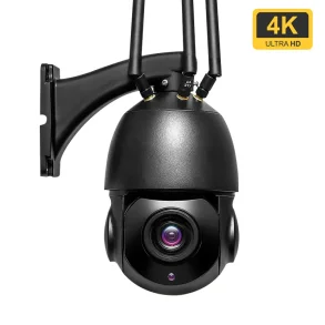 Sort 4G udend�rs PTZ-kamera med 30x zoom og 4K opl�sning p� v�gbeslag