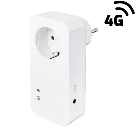 4G GSM-styring Simpal 420, hvid stikkontakt med kontrolknapper