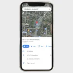 GPS-position vist som mark�r i Google Maps