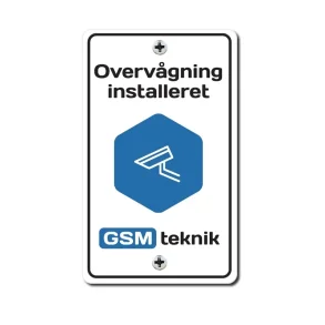 Advarselsskilt med overv�gning installeret og kamerasymbol fra GSM teknik