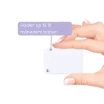 Bluetooth iBeacon mini holdt i h�nden, batteri holder op til 18 m�neder