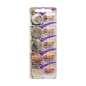 CR2032 lithium knapcellebatterier fra Maxell, pakke med 5 stk