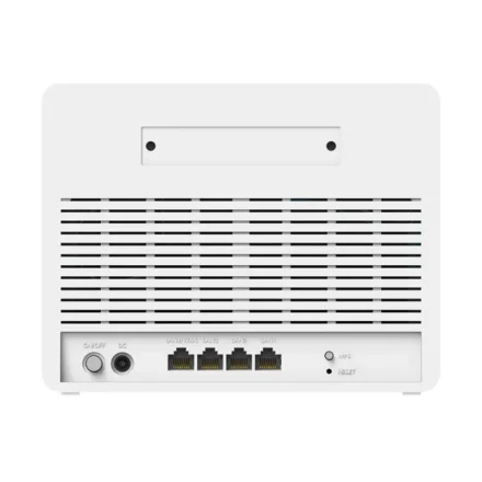 Bagside af Cudy 4G LTE WiFi router med LAN-porte og tilslutninger