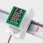 DIN-skinne str�mm�ler monteret p� skinne med m�l for skinnebredde 35 mm