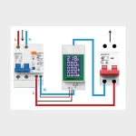 Diagram over tilslutning af str�mm�ler mellem HPFI-rel� og gruppeafbryder