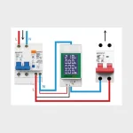 Installationsdiagram med automatsikring, elm�ler og udg�ende sikring med ledningsforbindelser
