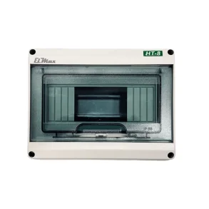 Elboks med 8 moduler og transparent l�g, IP65