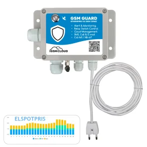 GSM Guard GT1000 Pro med elspotpris-graf, 1-kanals modul