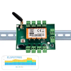 Gr�nt 4-kanals elspotpris-modul til DIN-skinne med antenne