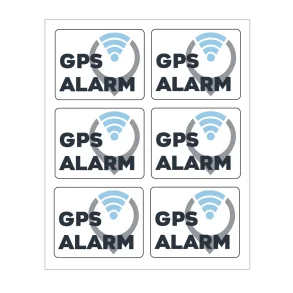 Ark med 6 GPS alarm klisterm�rker