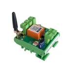 GSM-modul med 2 ind- og 2 udgange monteret p� DIN-skinne