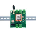 GSM-modul med 2 ind- og 2 udgange monteret p� DIN-skinne