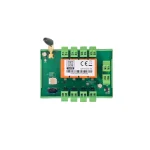 GSM-modul med rel�udgange og antenne set direkte ovenfra