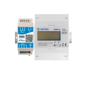 GSM 3100 styring monteret p� DIN-skinne ved siden af Eastron 3-faset elm�ler
