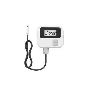Tr�dl�s temperatursensor med display og temperaturf�ler i kabel