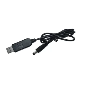 Sort USB-kabel med DC-str�mstik