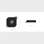 GPS beacon set forfra og fra siden med m�l p� 37x37x8 mm