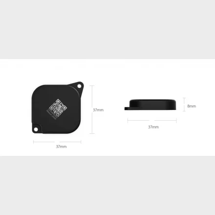 GPS beacon set forfra og fra siden med m�l p� 37x37x8 mm