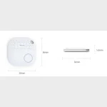 iBeacon set forfra og fra siden med m�l p� 36 x 36 x 5,6 mm