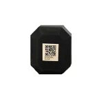 Sort GPS-tracker i ottekantet design med QR-kode og ID-m�rkat