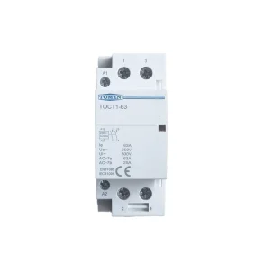 Kontaktor 2-polet 63A 220V med 2 NO og 2 NC, set forfra