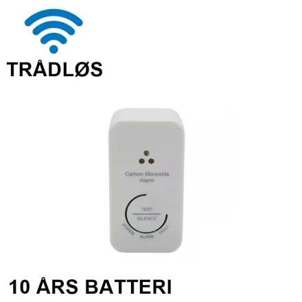 Tr�dl�s kuliltealarm med 10 �rs batteri