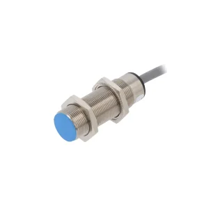 Induktiv sensor LR18 med metalhus, bl� sensorspids og kabel