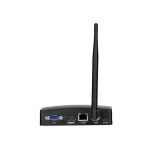 Mini NVR optagerboks med antenne set bagfra, med HDMI, RJ45 og USB porte