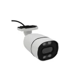 Hvid PoE bullet-kamera i 4K set skr�t forfra med infrar�de lys