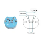 PT100-temperaturf�ler med tilslutningsdiagram til instrument ved 12VDC