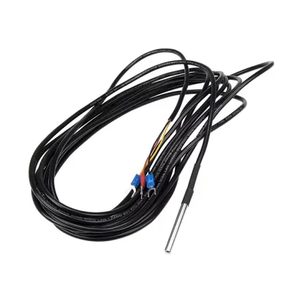 PT100 temperaturf�ler med 5 meter kabel og tilslutningsstik