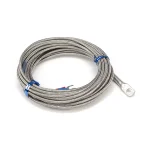 PT100 temperaturf�ler med flettet st�lkabel, ringsko og ledningsender