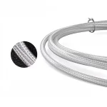 PT100 temperaturf�ler med flettet teflonkabel, n�rbillede af kabel