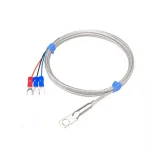 PT100 temperaturf�ler med afsk�rmet kabel og ringkabelsko