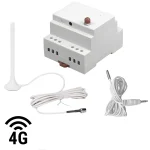 4G-alarmenhed til DIN-skinne med antenne og sensorkabler