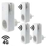 4G GSM stikkontakt med 3 tr�dl�se slaveenheder