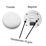 Vandalarm set forfra og bagfra med vandsensor til gulv
