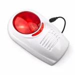 Udend�rs sirene 110 dB med r�dt blitzlys og ledning