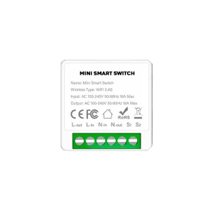 Mini Smart Switch, tr�dl�s str�mafbryder til DIN-installation