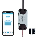 Smart WiFi garageportstyring med app-visning og magnetsensor