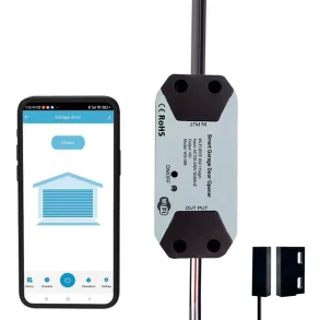 Smart WiFi garageportstyring med app-visning og magnetsensor