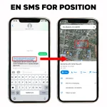 Banner der viser GPS-position modtaget via sms p� mobilkort