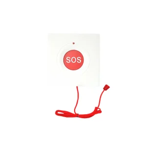 Tr�dl�s SOS-alarmknap med r�d knap og ledning med stik