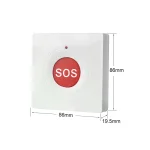 SOS-alarmknap set skr�t fra siden med m�l p� 86x86 mm