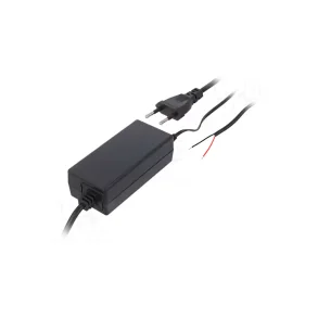 Str�mforsyning 12V 2A med EU-stik og �bne ledningsender uden DC-stik