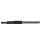 N�rbillede af temperaturf�rerens metalspids og sorte kabel
