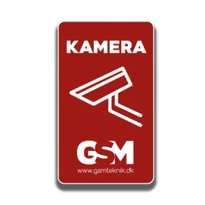 R�dt kameram�rke med teksten KAMERA og GSM teknik logo